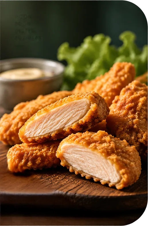 Filets de poulet panés dorés